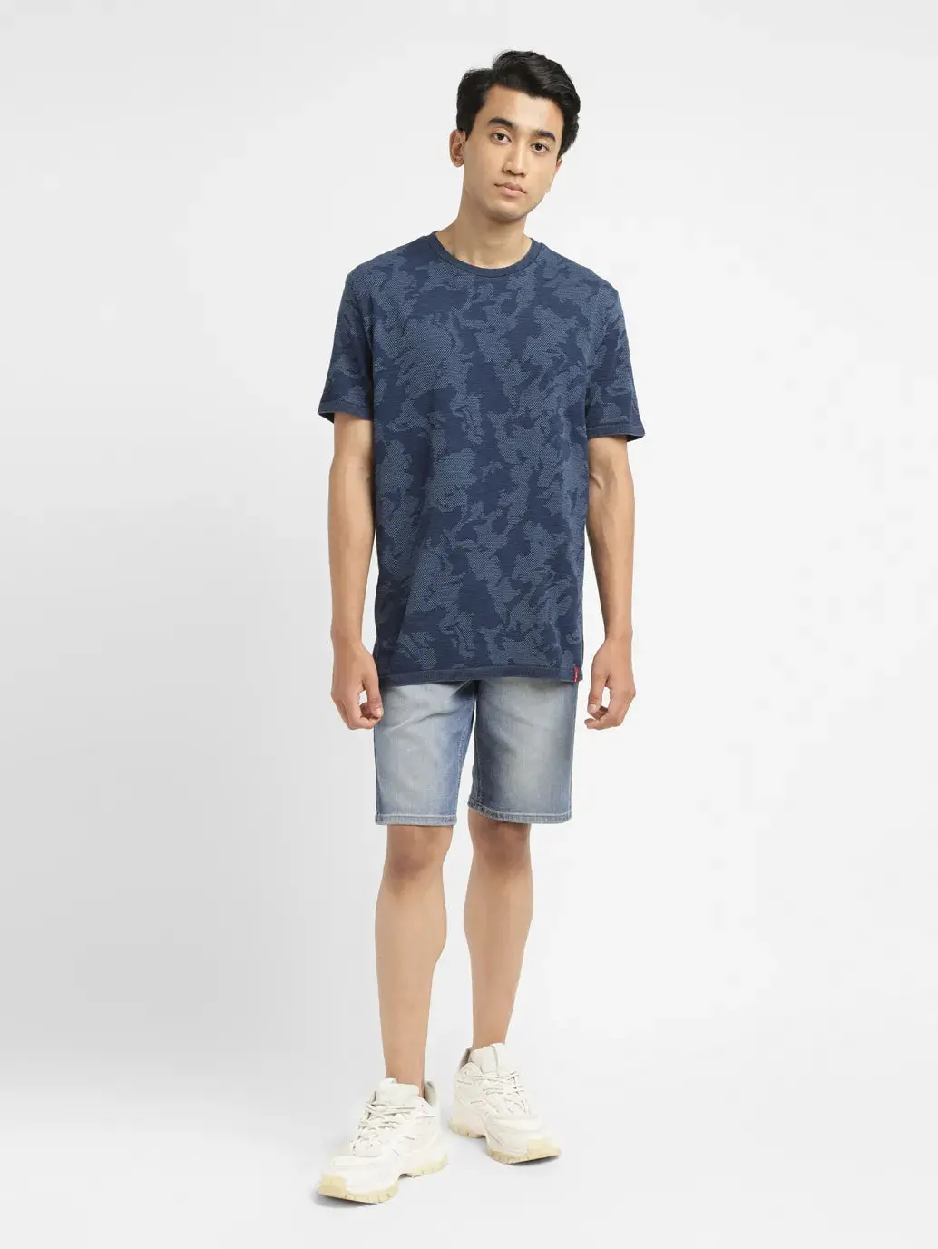 Men's Mid Indigo Skinny Fit Shorts 7