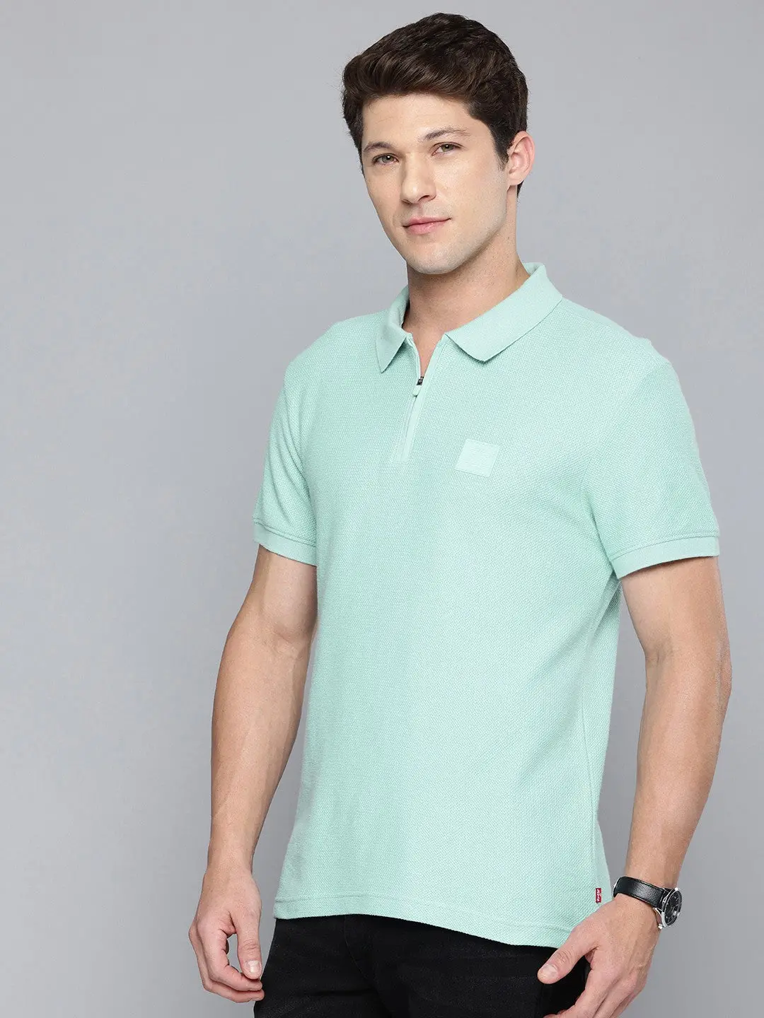Men's Textured Slim Fit Polo T-Shirt 3