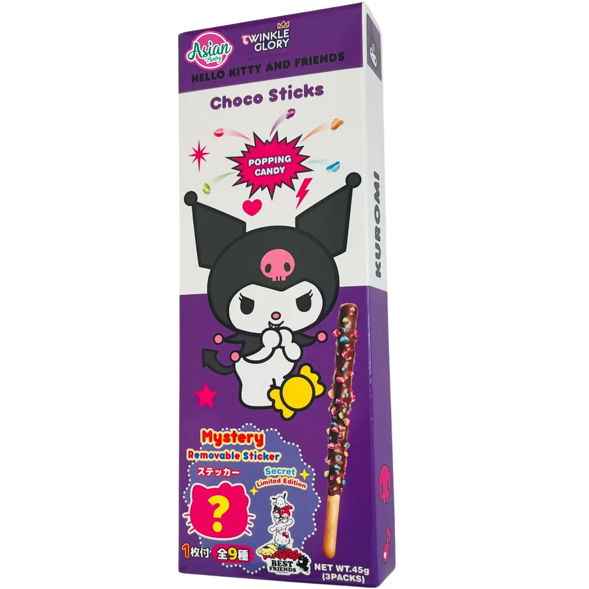 Twinkle Glory Kuromi Popping Candy Choco Sticks 45G 1
