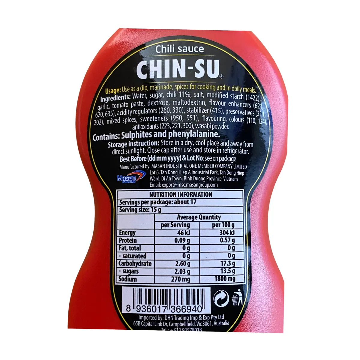 Chin-Su Chilli Sauce 250G 2