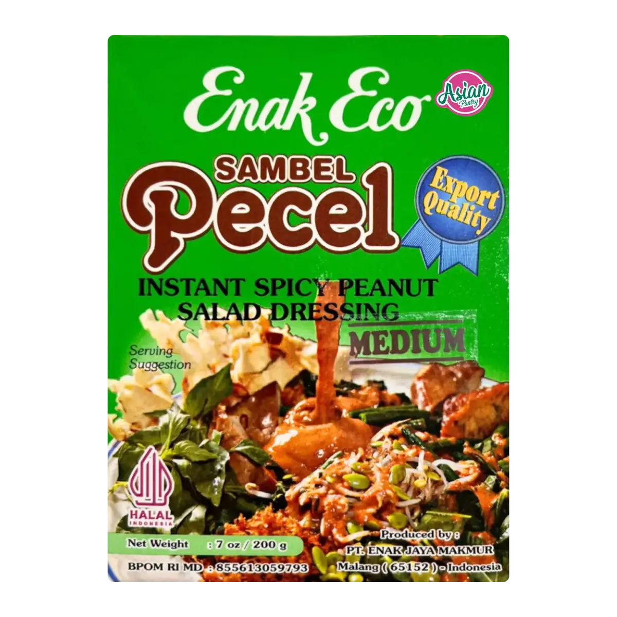 Enak Eco Sambel Pecel Instant Spicy Peanut Salad Dressing Medium 200G 1