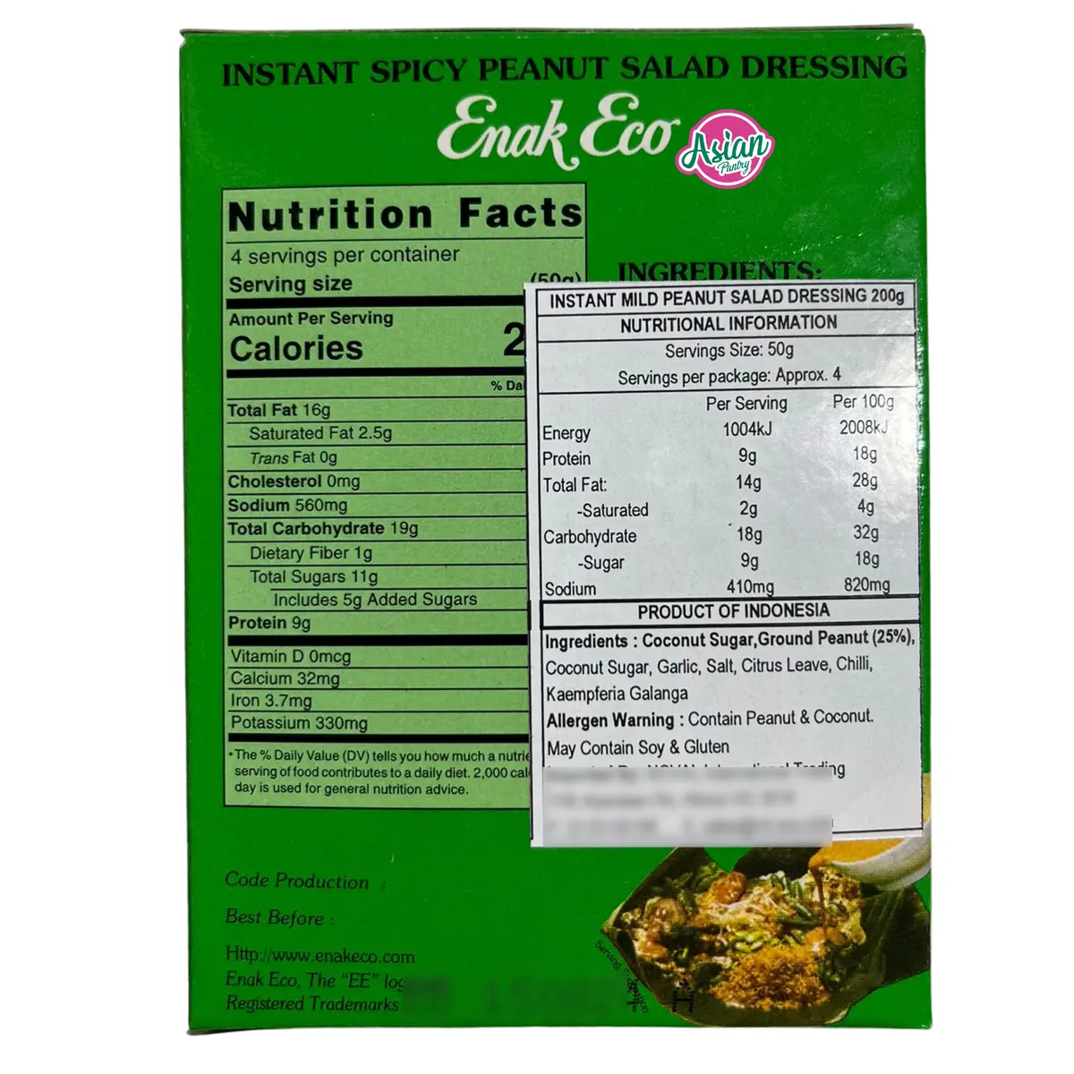 Enak Eco Sambel Pecel Instant Spicy Peanut Salad Dressing Medium 200G 2