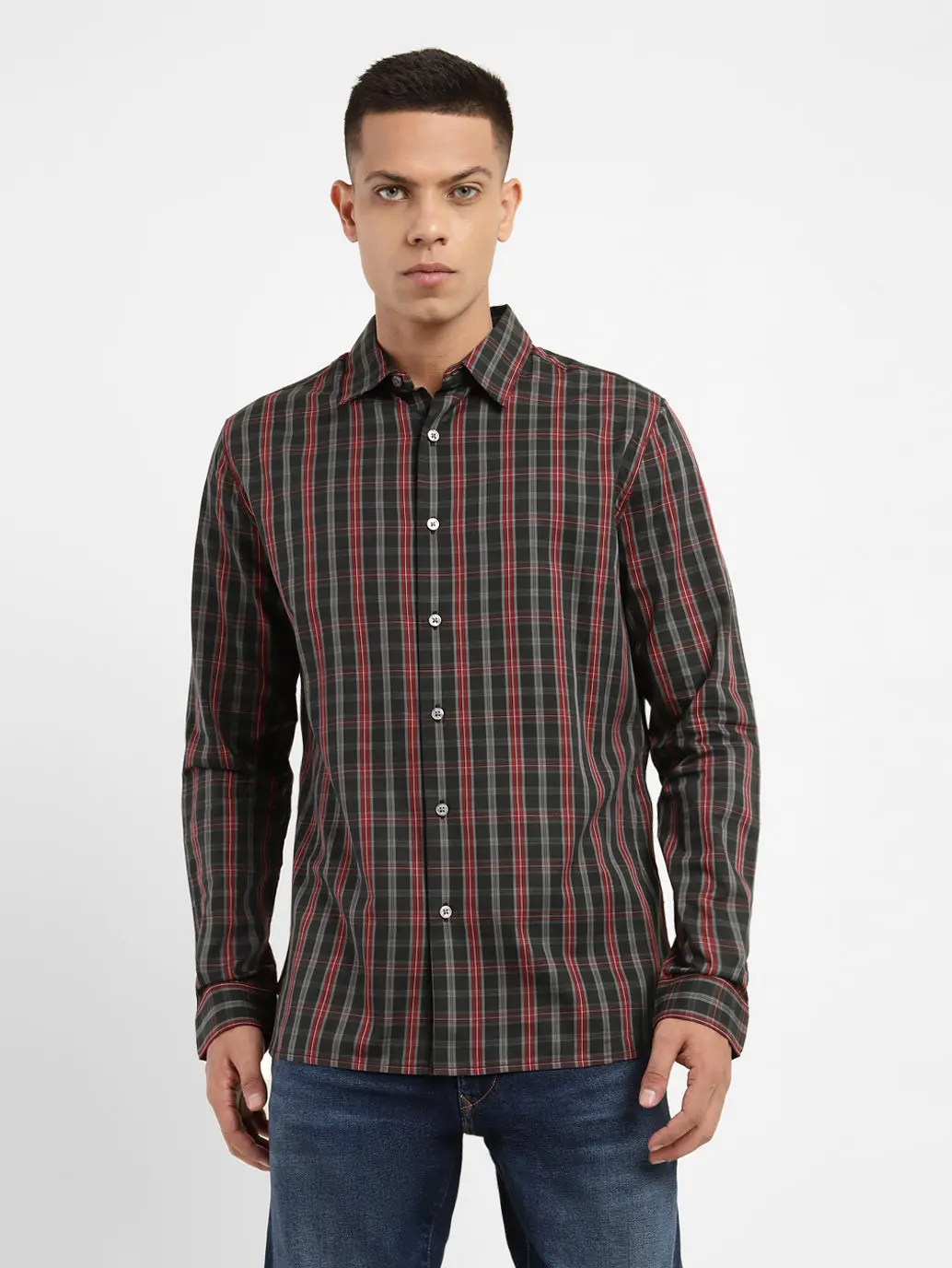 Men's Checked Slim Fit Shirt 1