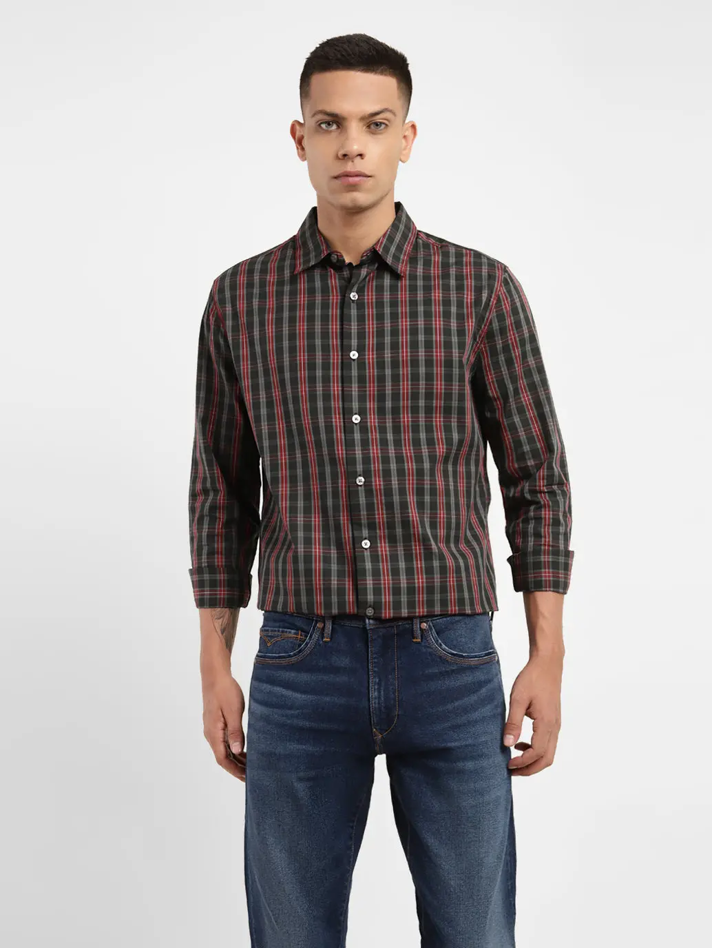 Men's Checked Slim Fit Shirt 2