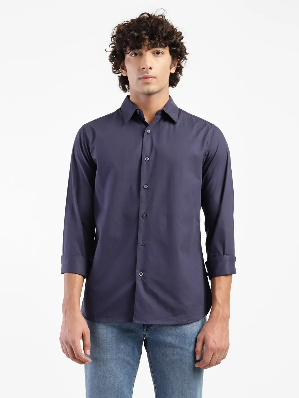 Men's Solid Spread Slim Fit Shirt 2