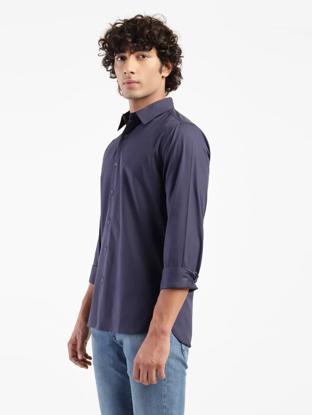 Men's Solid Spread Slim Fit Shirt 3