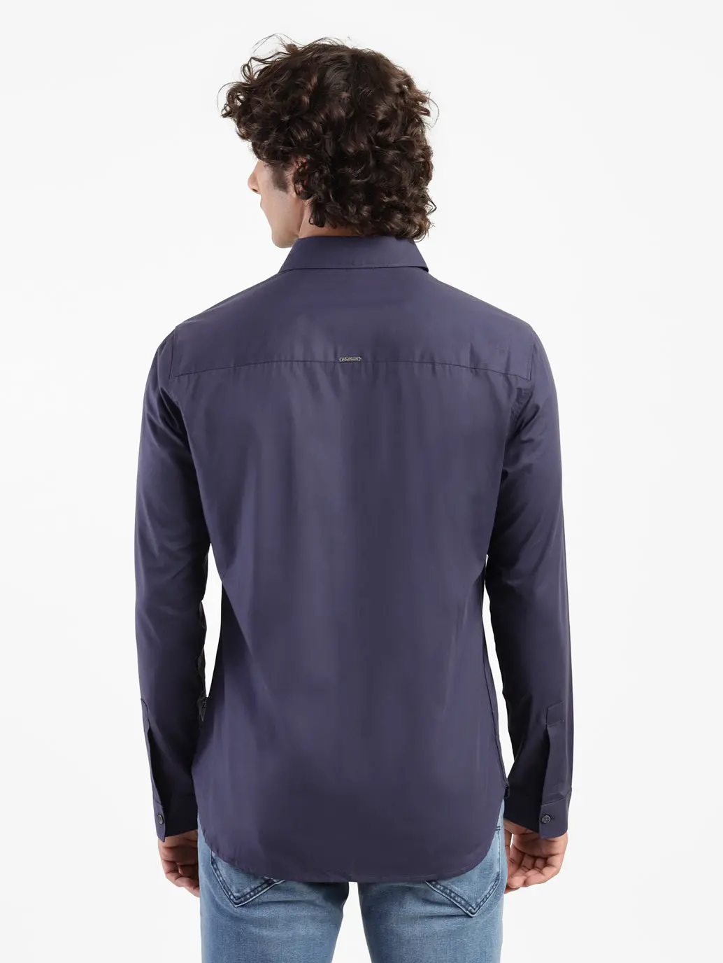 Men's Solid Spread Slim Fit Shirt 4