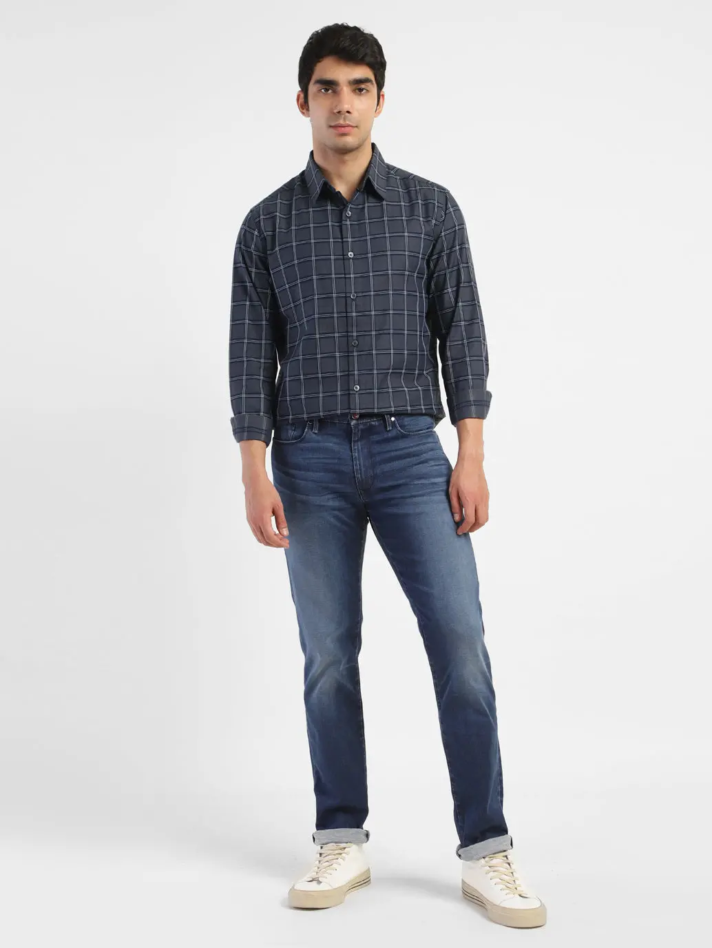 Men's Checkered Spread Collar Shirt 1