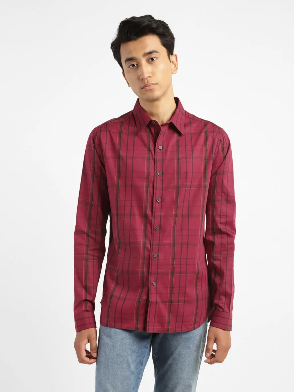 Men's Chekered Slim Fit Shirt 1