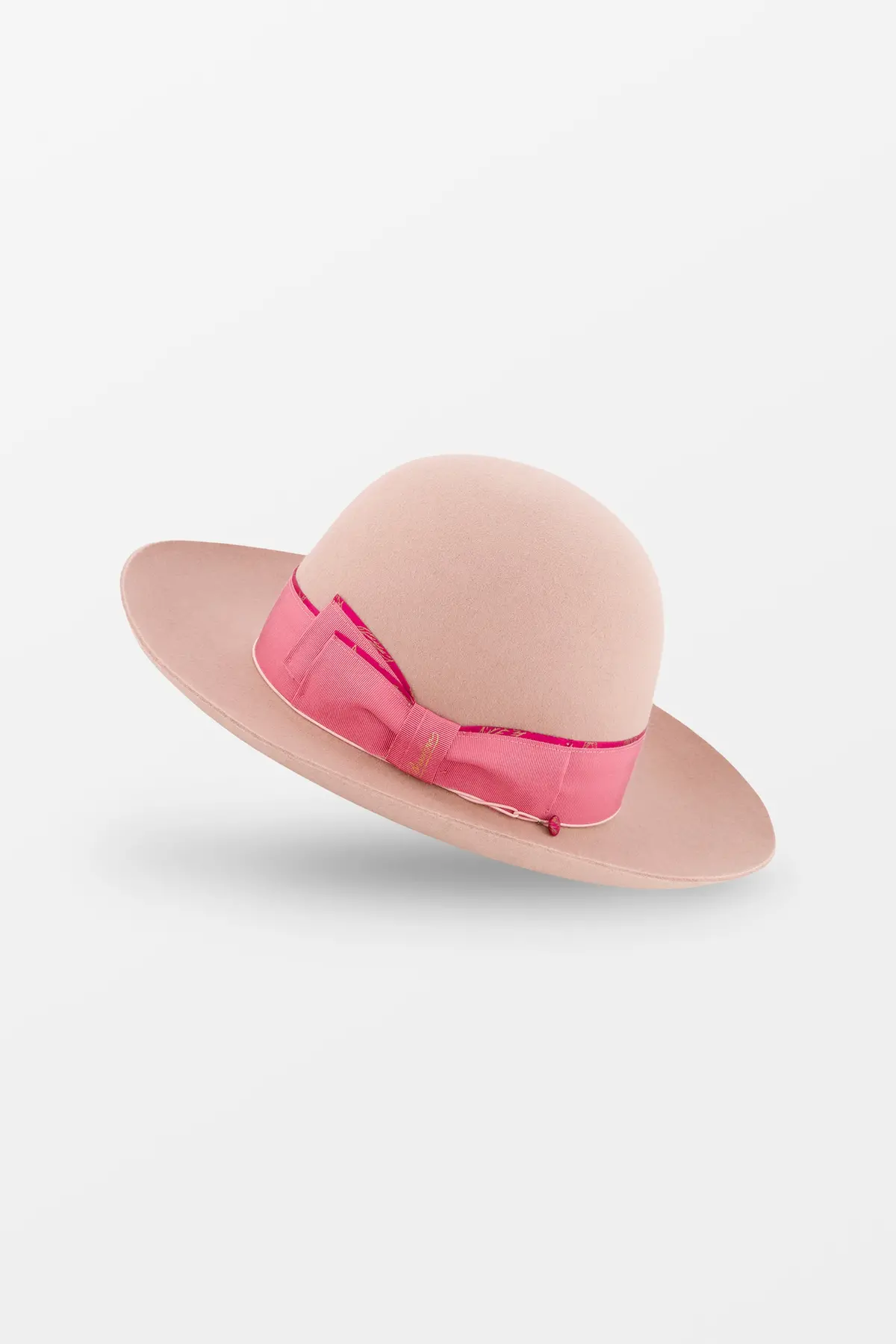 Borsalino Pink Alessandria Rasato Tesa Larga Hat 1