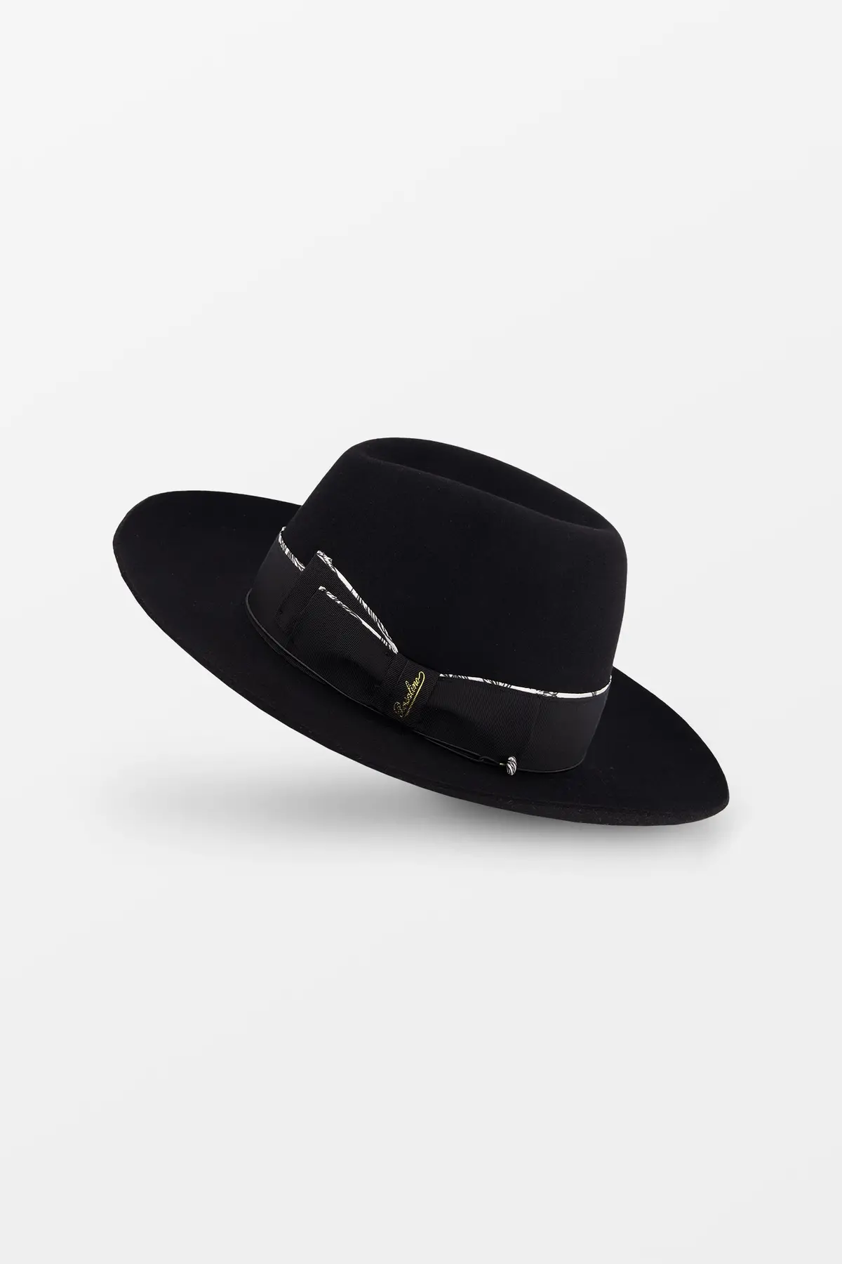 Borsalino Black Alessandria Rasato Tesa Larga Hat 1