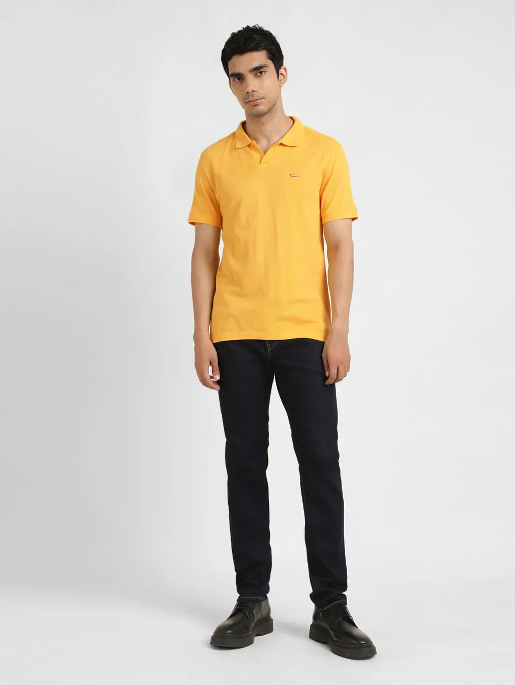 Men's Solid Polo Collar T-Shirt 1