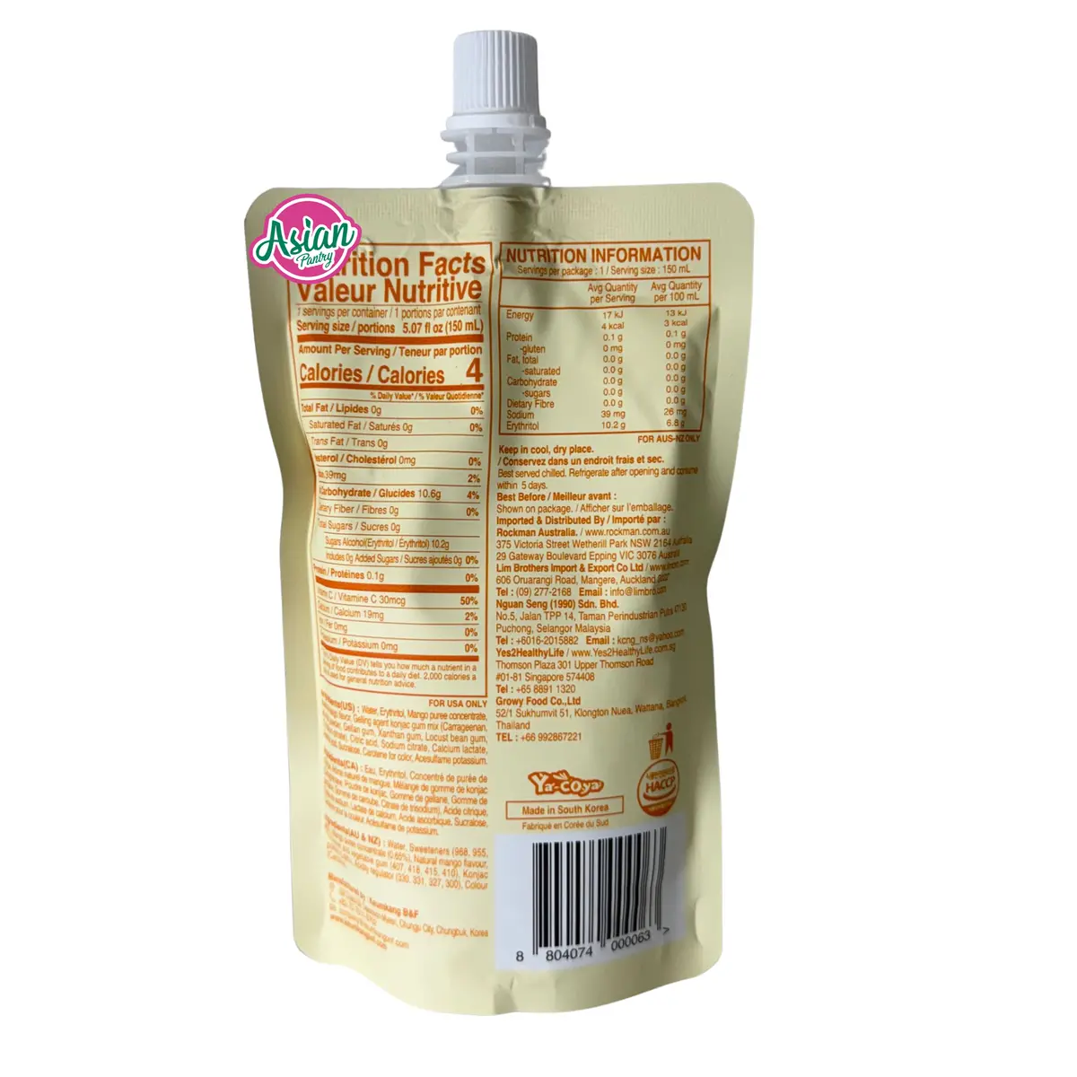 Jelly B Drinkable Konjac Jelly Mango Flavour 150Ml 2