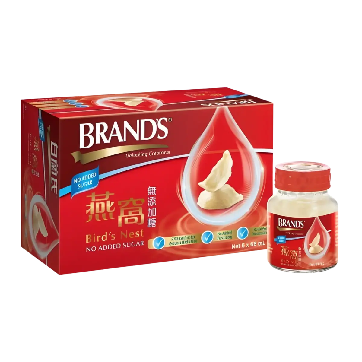Brand's Bird's Nest No Added Sugar 6X68ml 408Ml 1