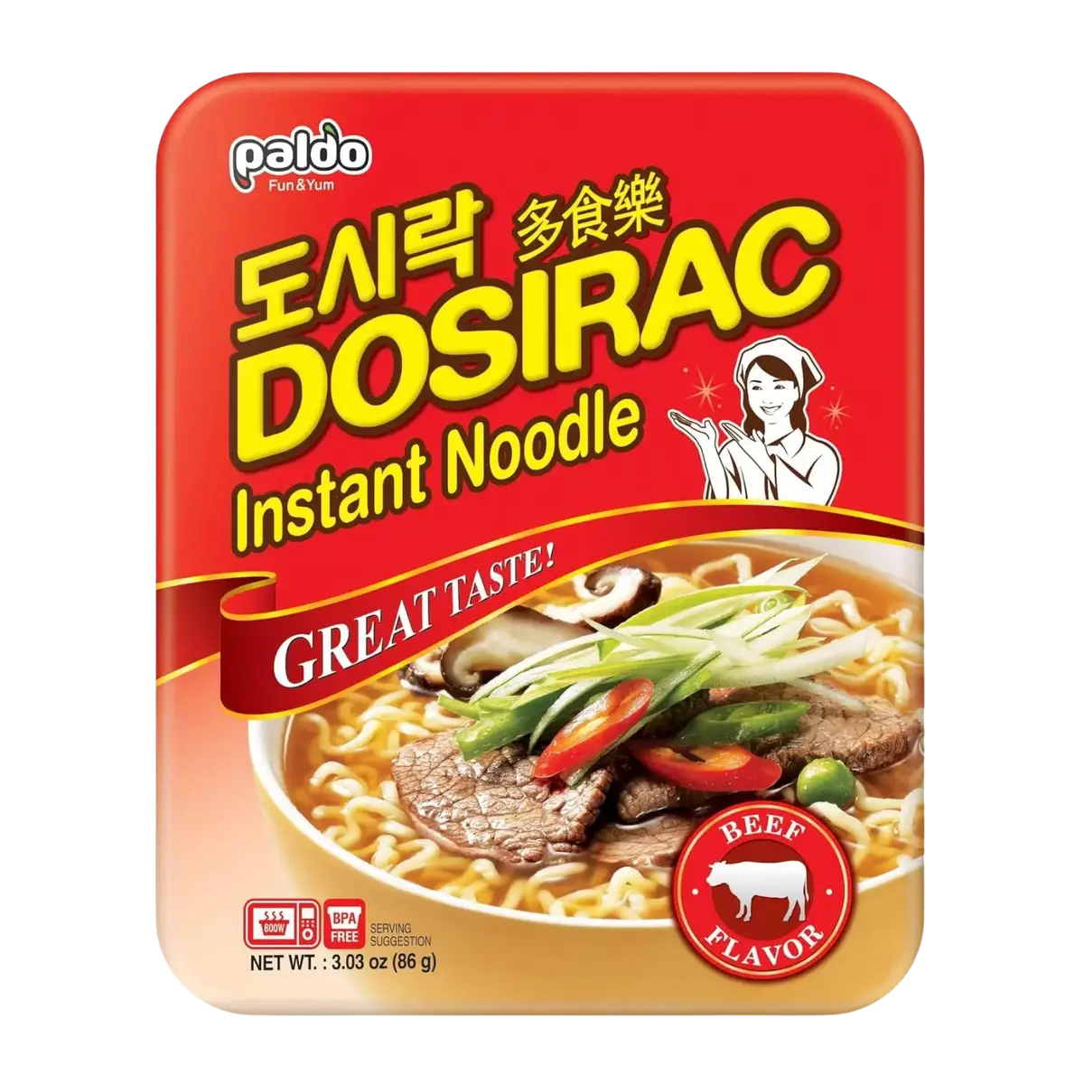 Dosirac Instant Noodle Bowl Beef 86G 1