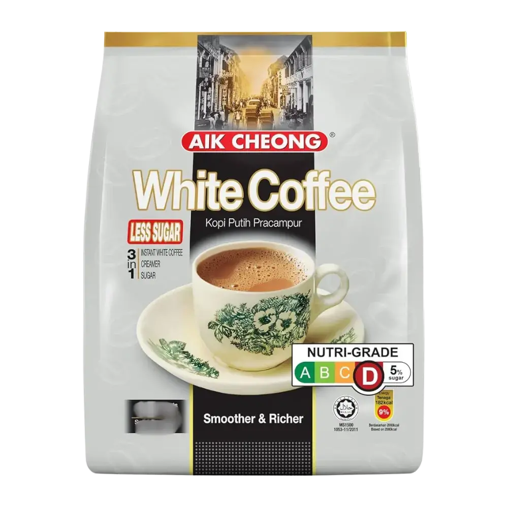 Aik Cheong White Coffee 3 In 1 Less Sugar 12 Sachets 480G 1