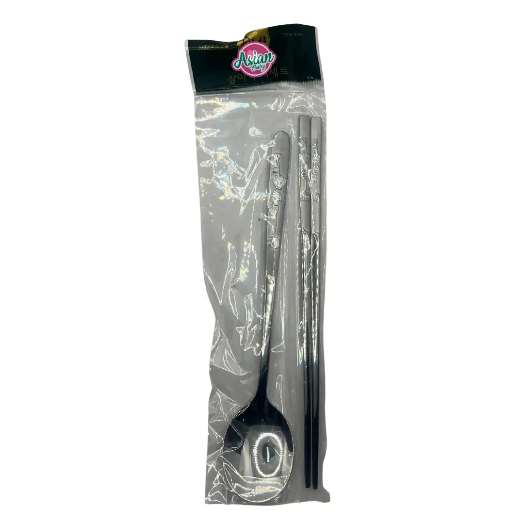 Rose Korean Spoon & Chopstick Set 1