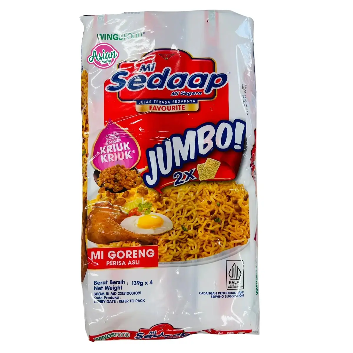 Mi Sedaap (Jumbo) Mee Goreng Noodles Original 139G 1