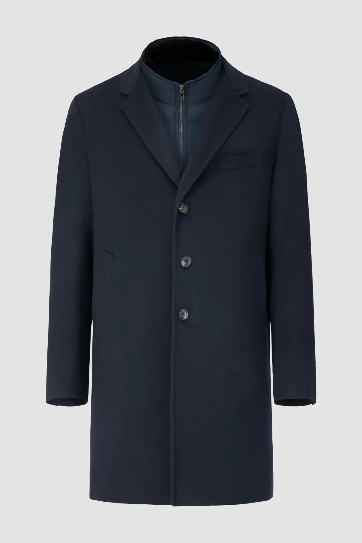 Barba Napoli Navy Coat With Removable Jacket 1