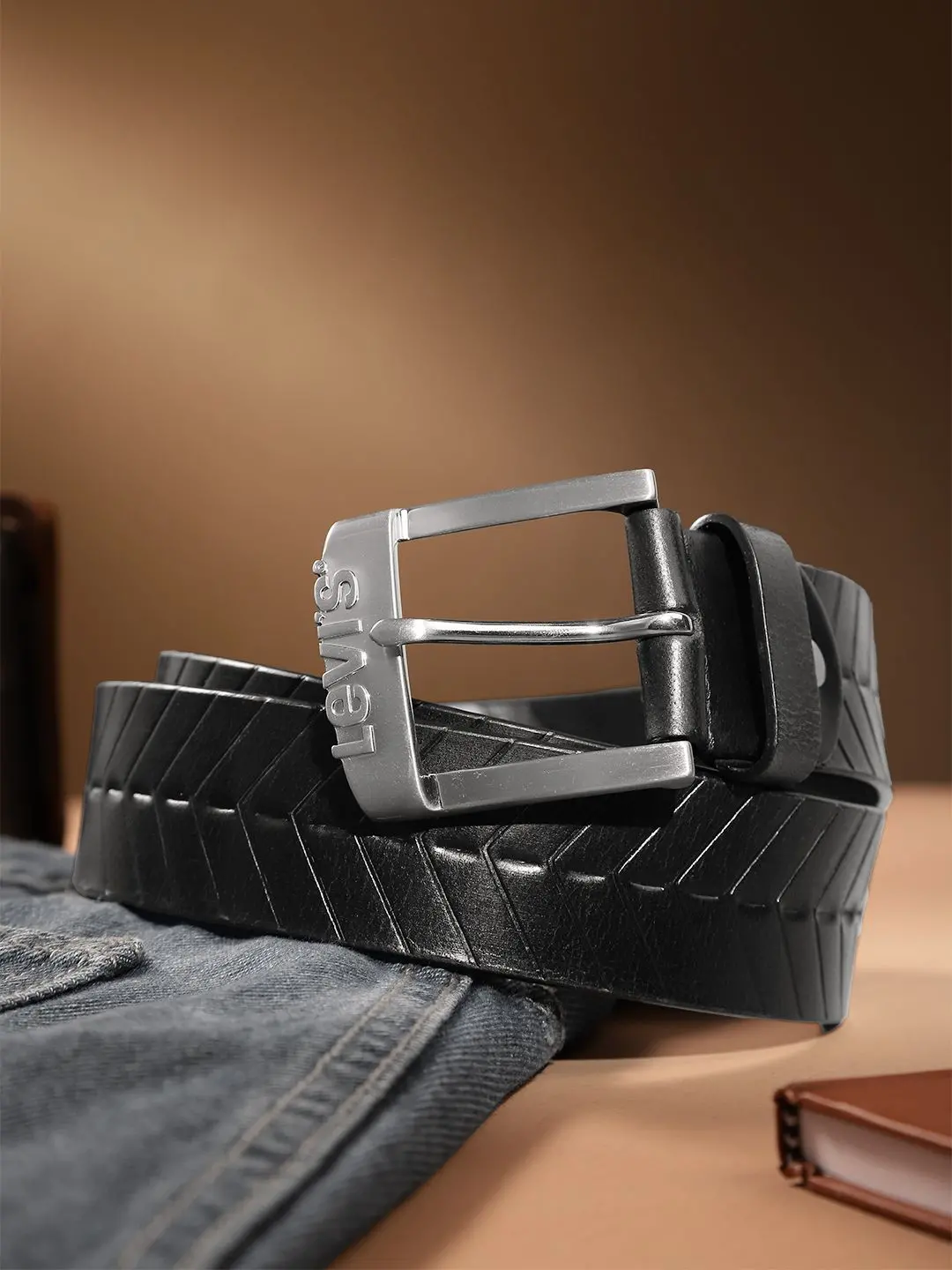 Men's Black Textured Belt 1