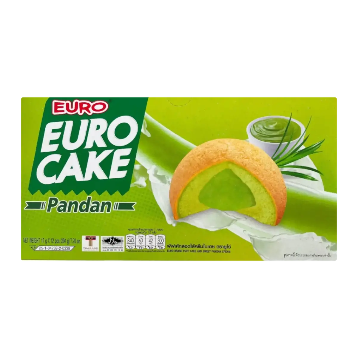 Euro Pandan Cake 12Pc 204G 1