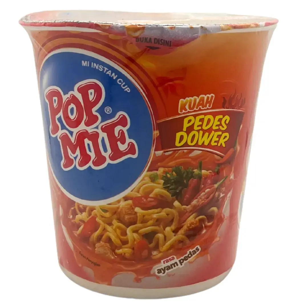 Indomie Popmie Instant Cup Noodle Soup Extra Spicy Chicken Flavour (Ayam Pedes Dower) 75G 1