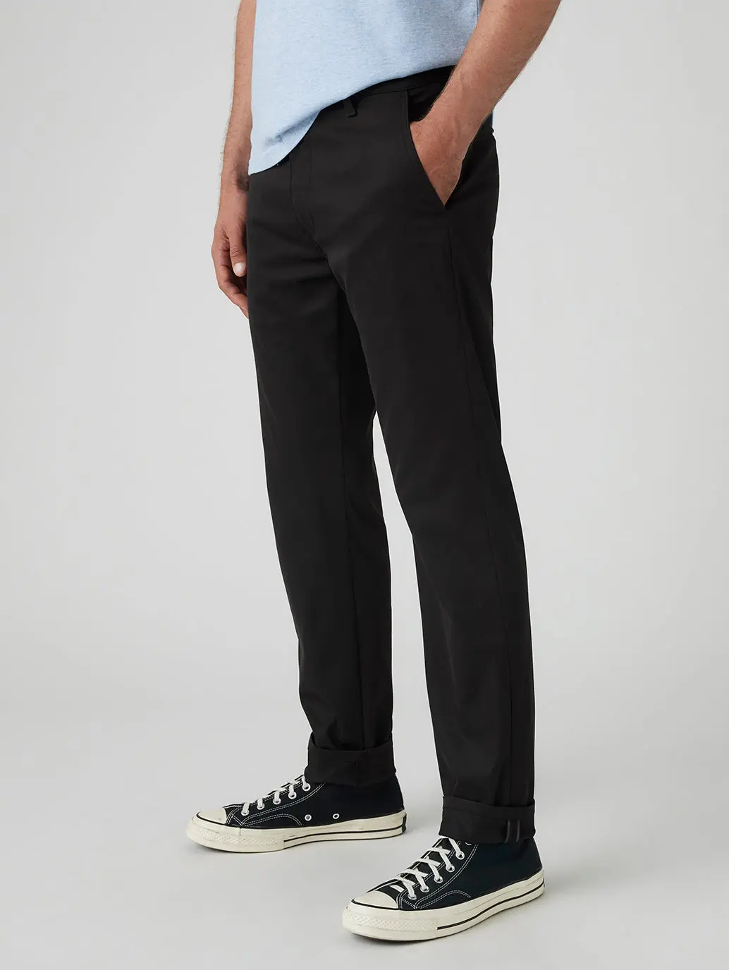 Men's Black Straight Fit Tech Pant 4