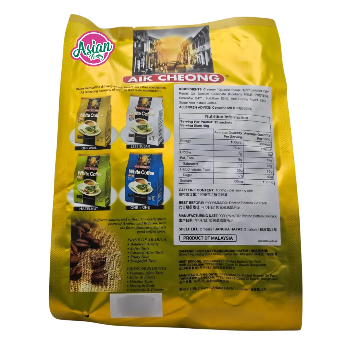 Aik Cheong White Coffee 3 In 1 Original 480G 2