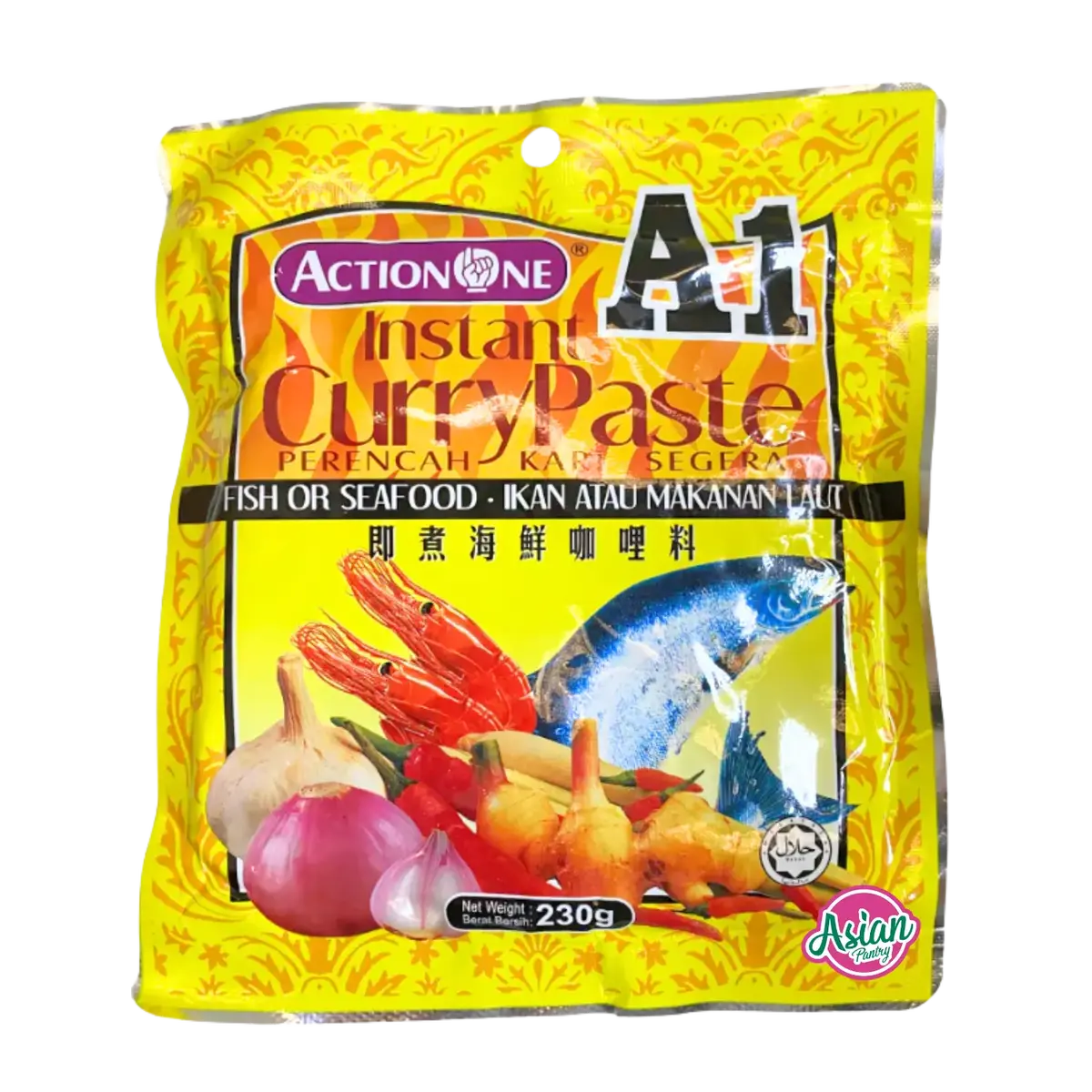 Action One Instant Curry Paste Fish & Seafood 230G 1