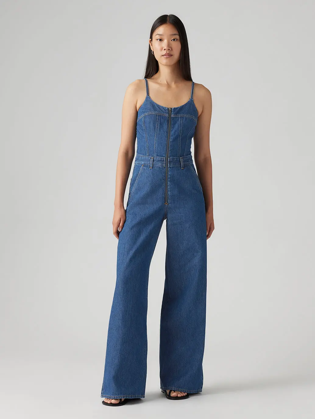 Women's Solid Blue Jumpsuit 1