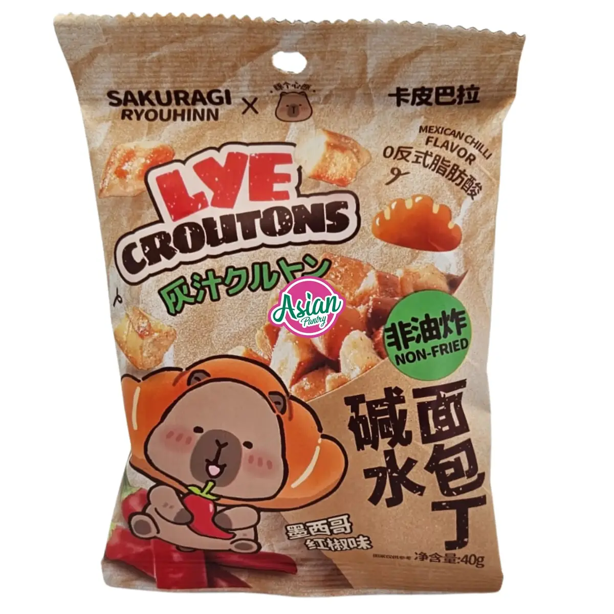 Sakuragi Ryouhinn Capybara Lye Croutons Mexican Chili Flavour 40G 1