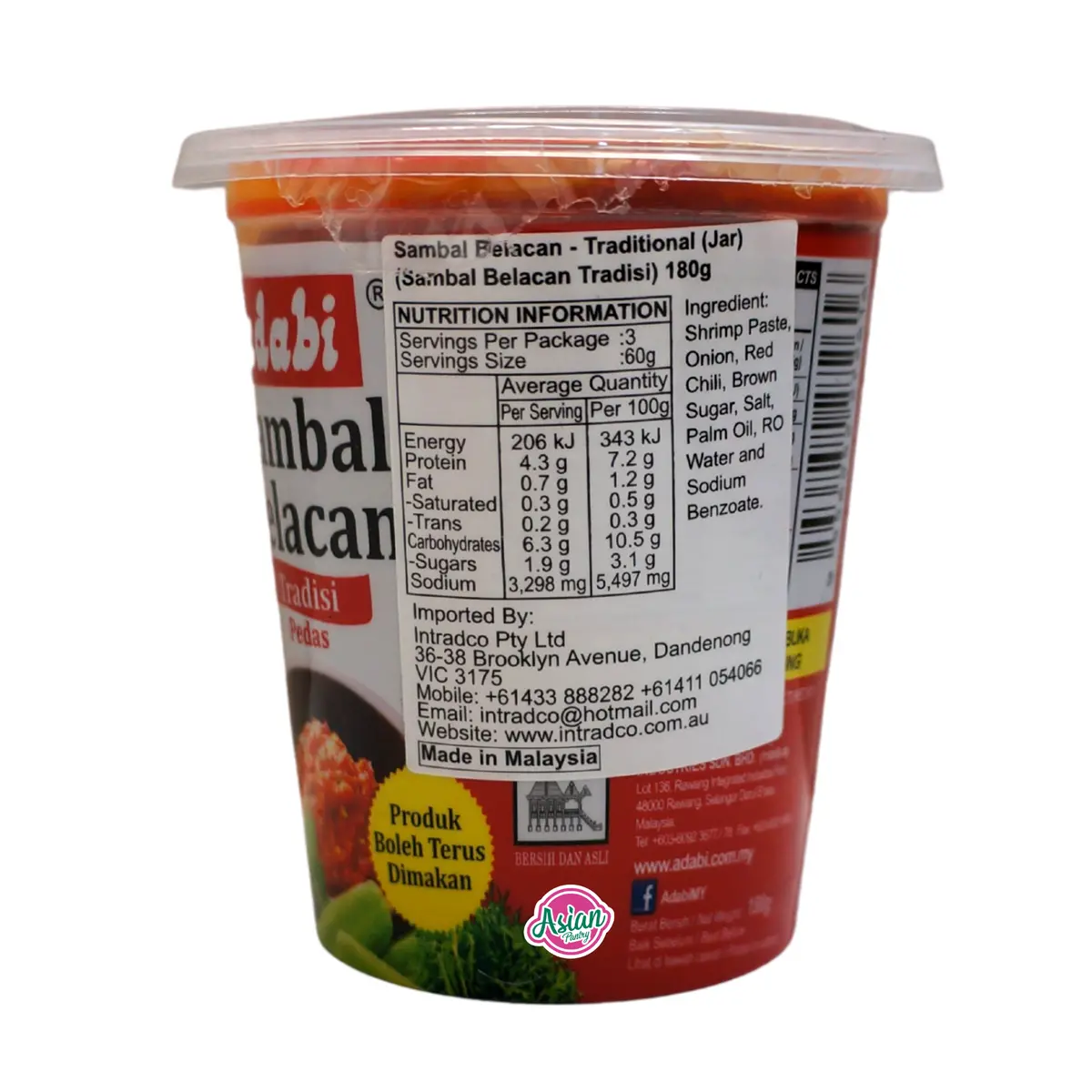 Adabi Sambal Belacan 180G 2
