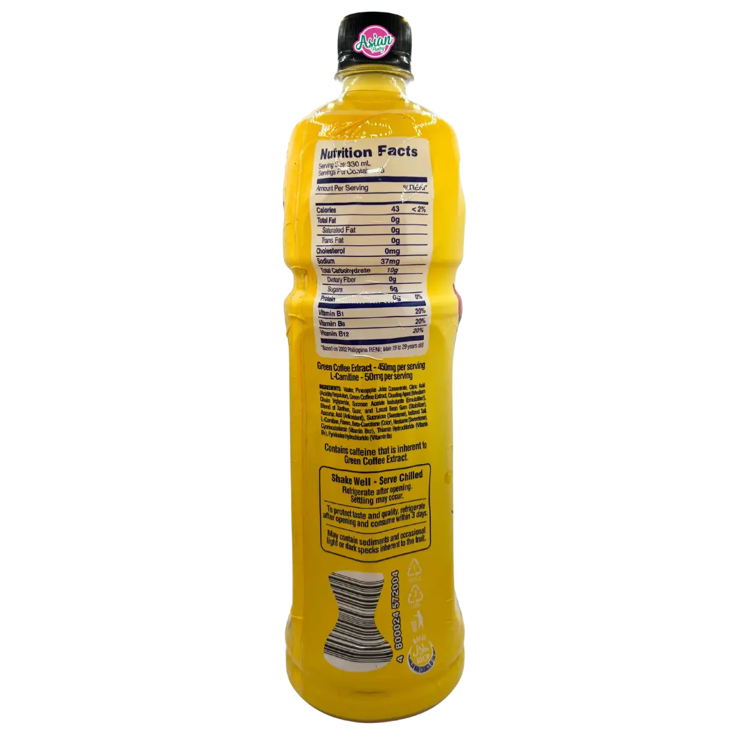 Delmonte Fit 'N Right Pineapple Juice Drink With Green Coffee Extract No Added Sugar 1L (Bbd: 28/02/2026) 2