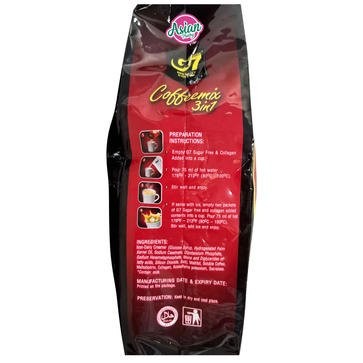 Trung Nguyen G7 Instant Coffee Sugar Free & Collagen Added (22 Sachets) 352G 2