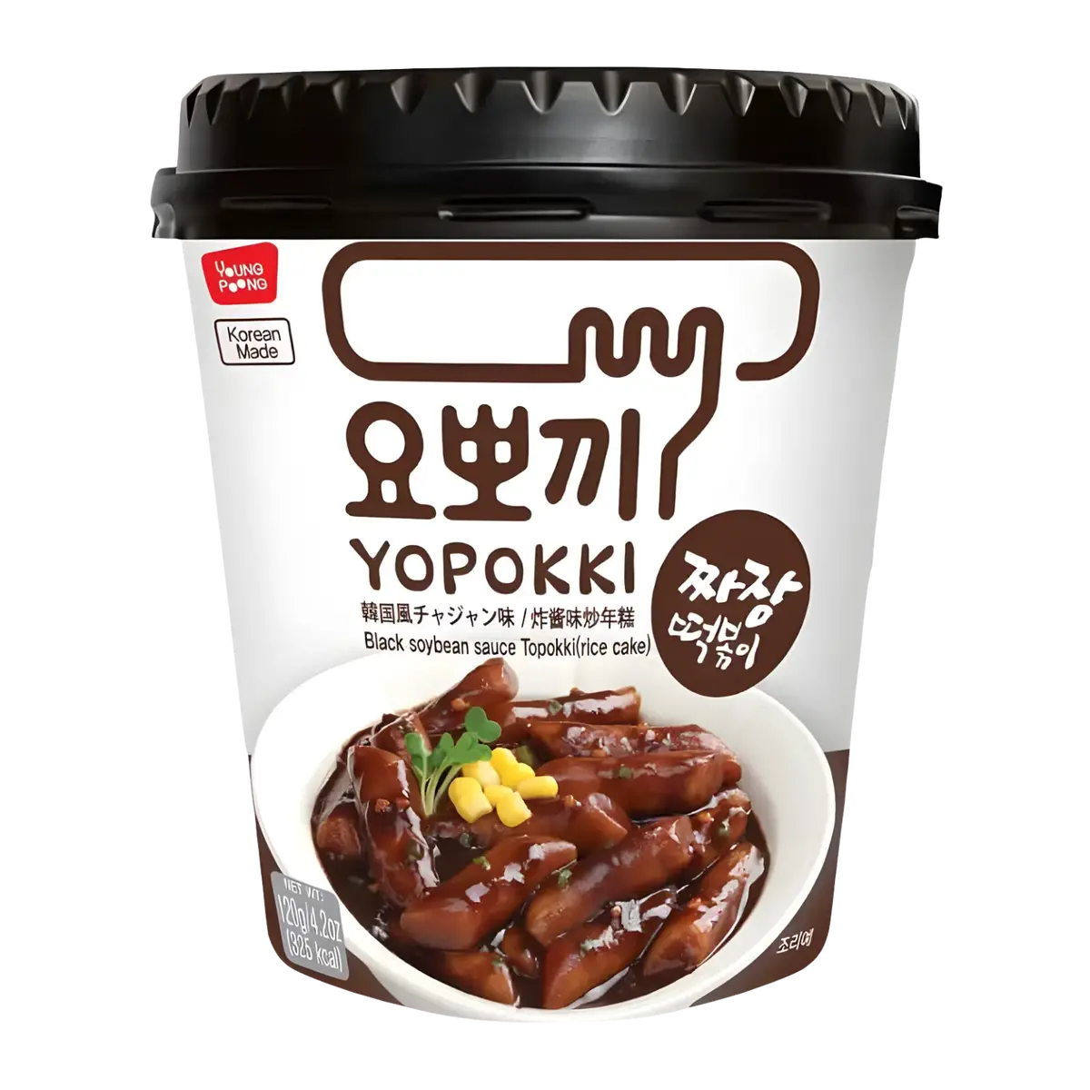 Yopokki Jjajang Black Soybean Sauce Tteokbokki Cup 120G 1
