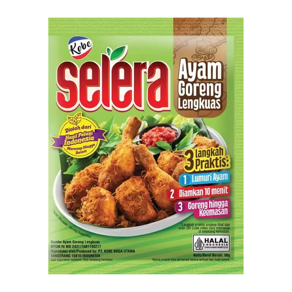 Kobe Selera Instant Seasoning Mix Ayam Goreng Lengkuas 80G 1