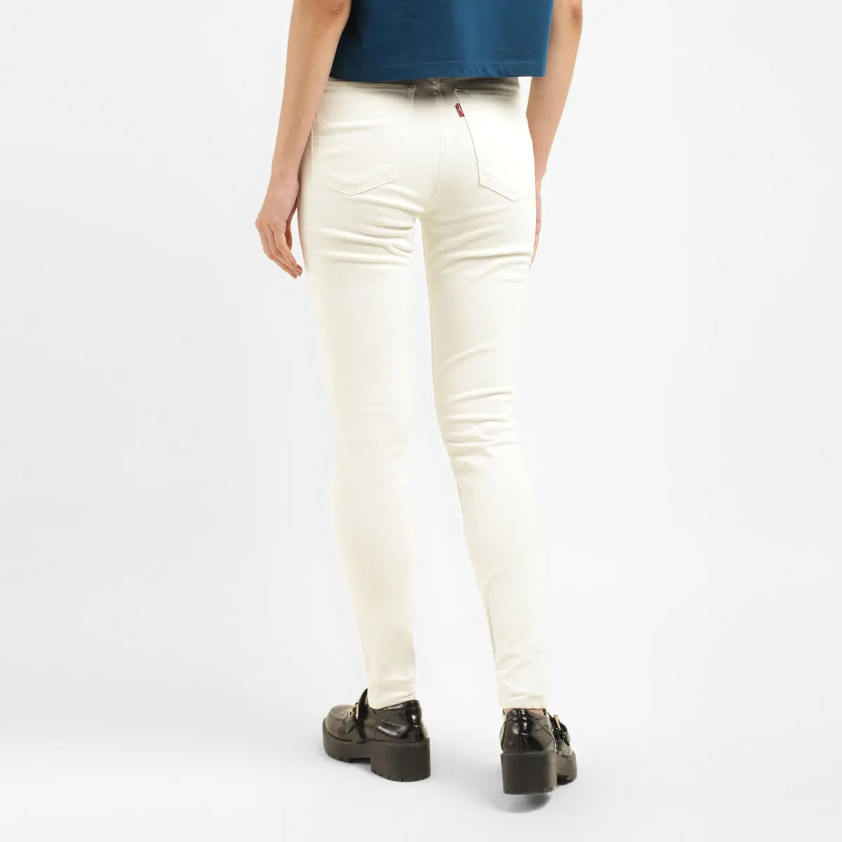 Women's White Mile High Wide Leg Fit High Rise Jeans 2
