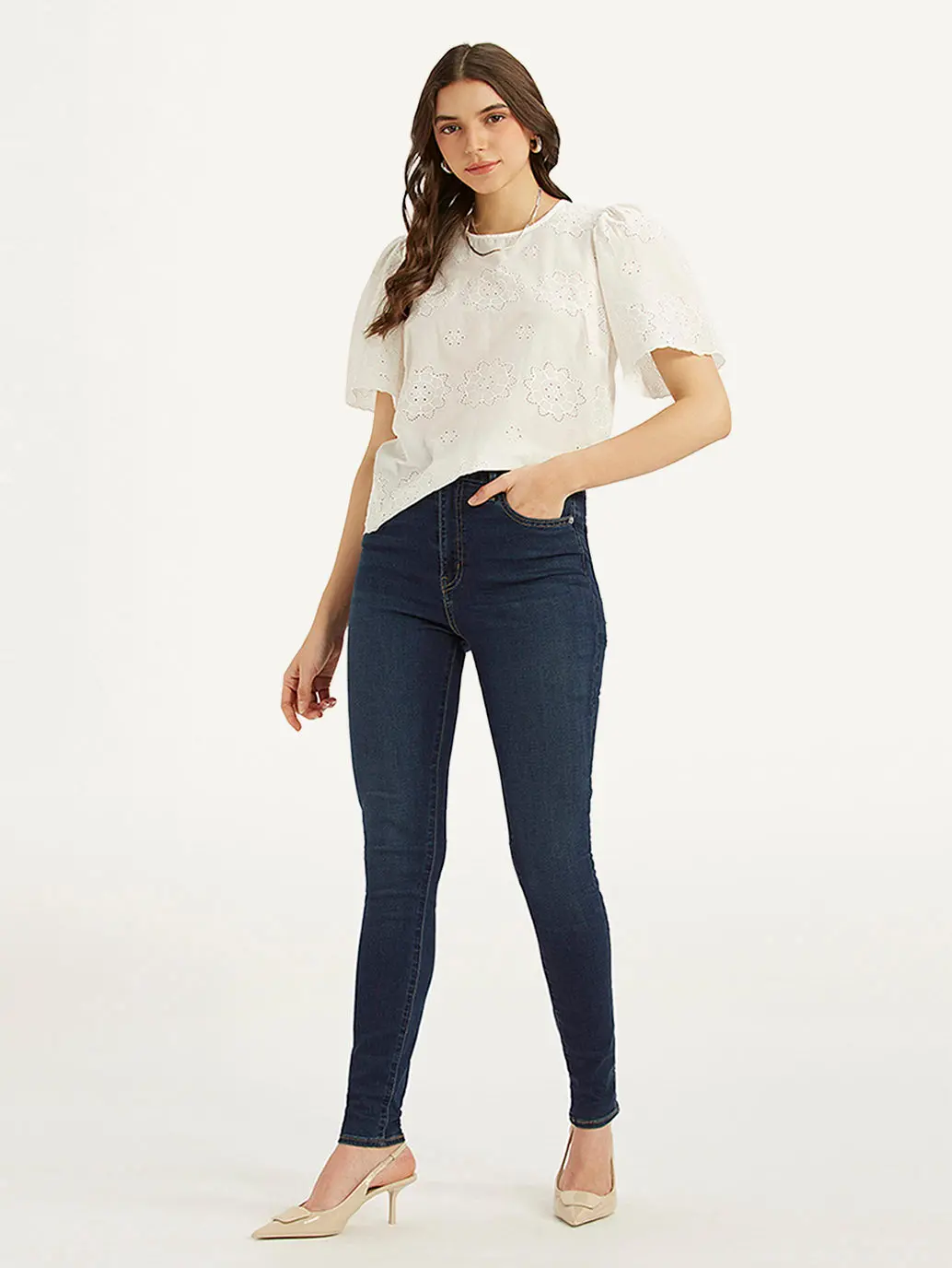 Women's Blue Mile High Skinny Fit High Rise Jeans 1