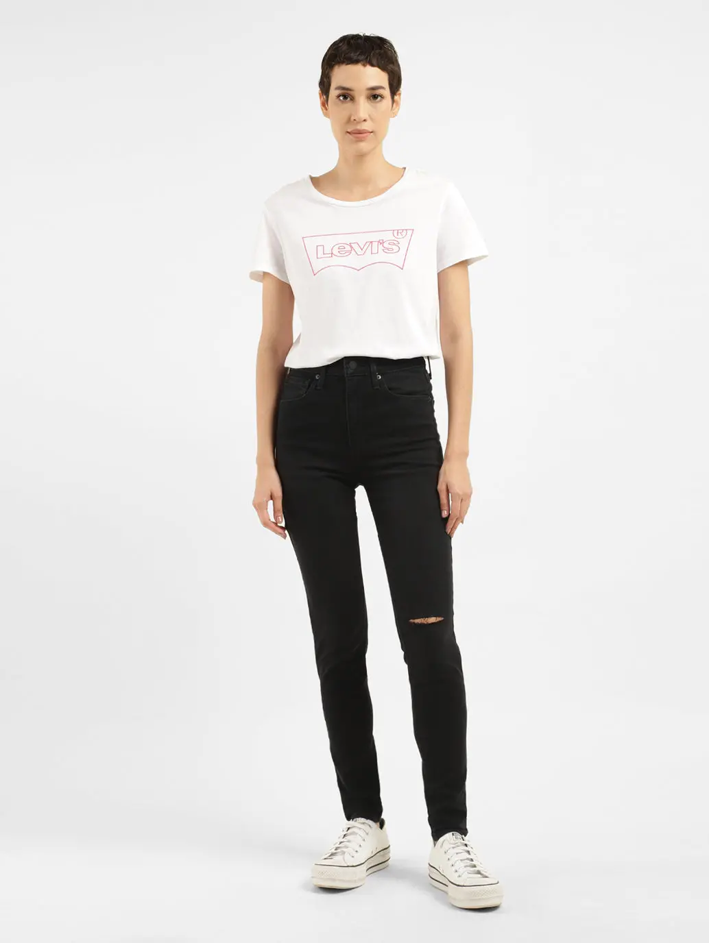 Women's Black Mile High Wide Leg Fit High Rise Jeans 1