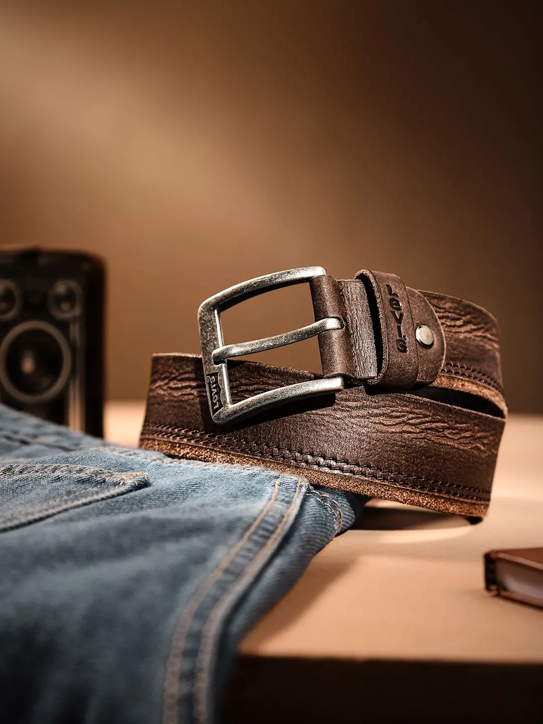 Men's Brown Textured Belt 1