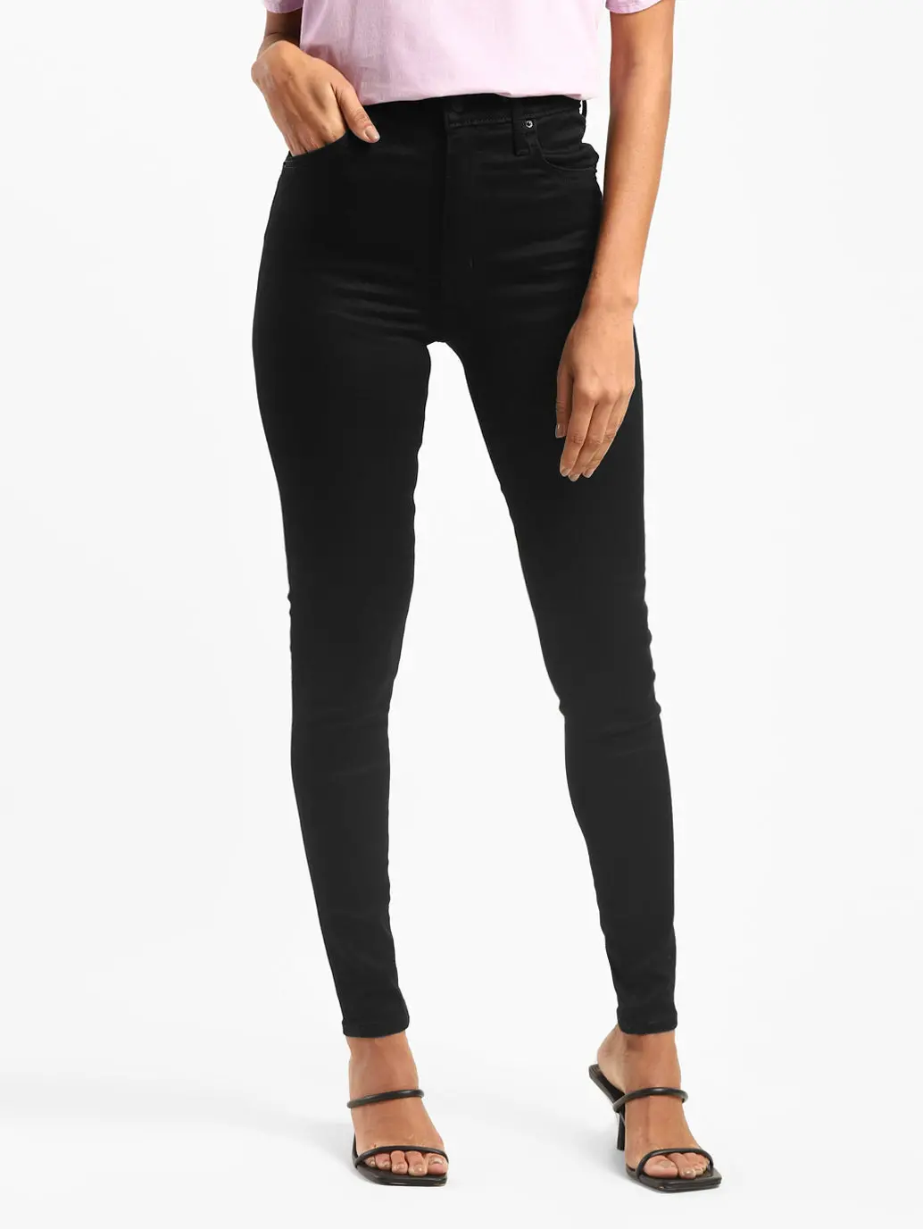 Women's Black Mile High Wide Leg Fit High Rise Jeans 1