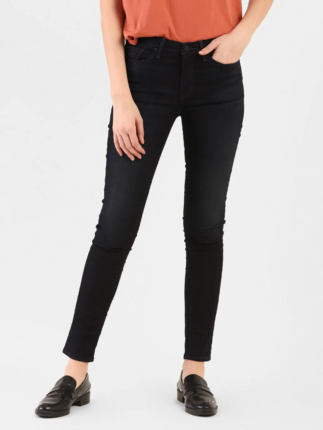 Women's 711 Blue Skinny Fit Mid Rise Jeans 1