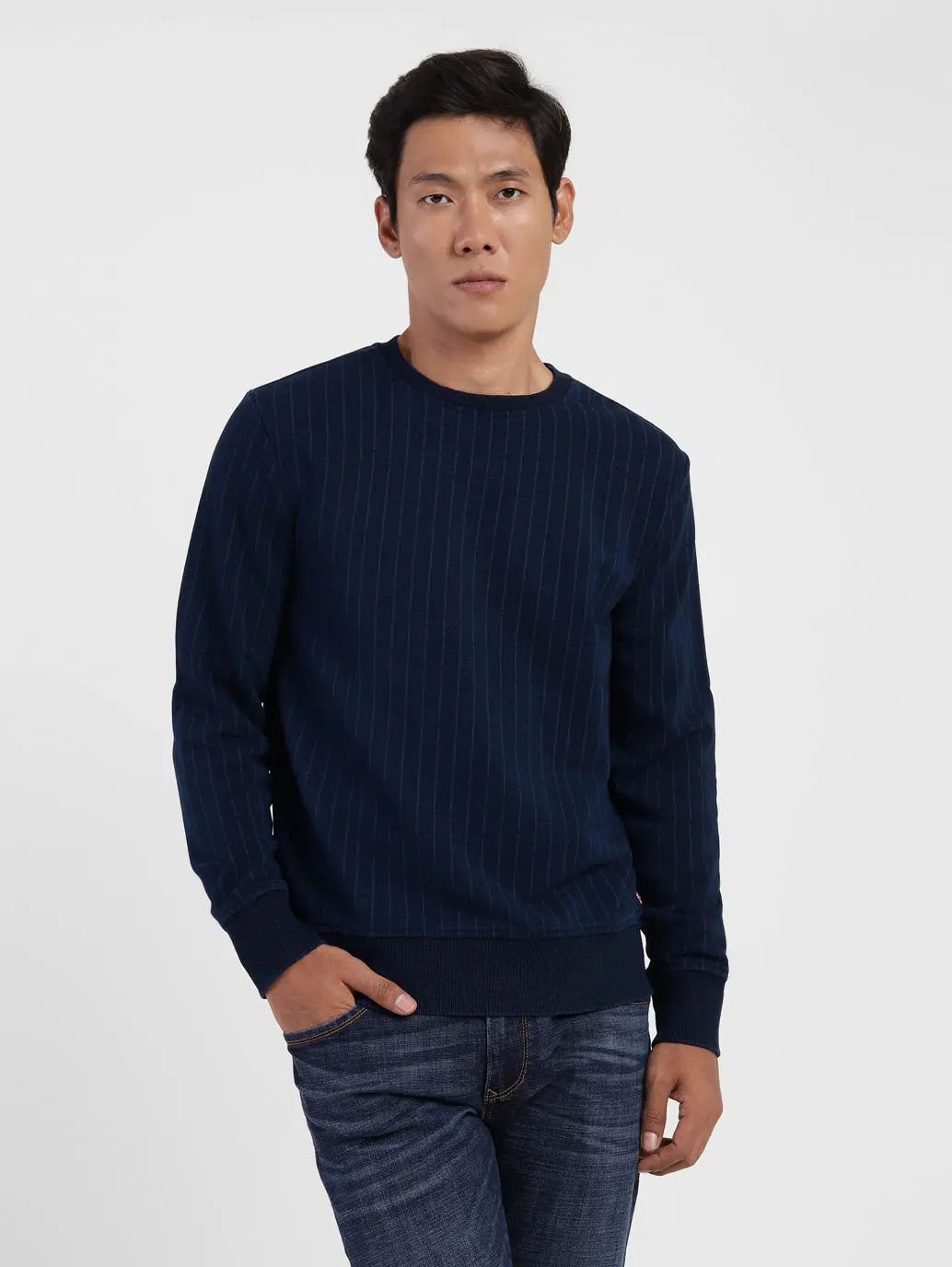 Men's Striped Crew Neck Sweatshirt 1