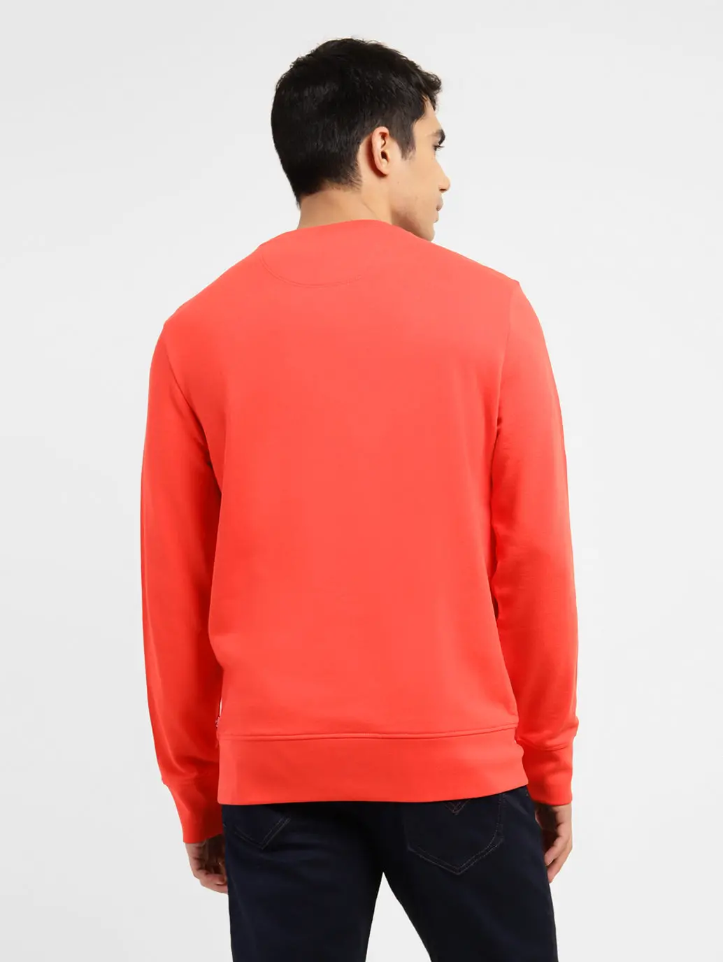 Men's Graphic Print Crew Neck Sweatshirt Red 2