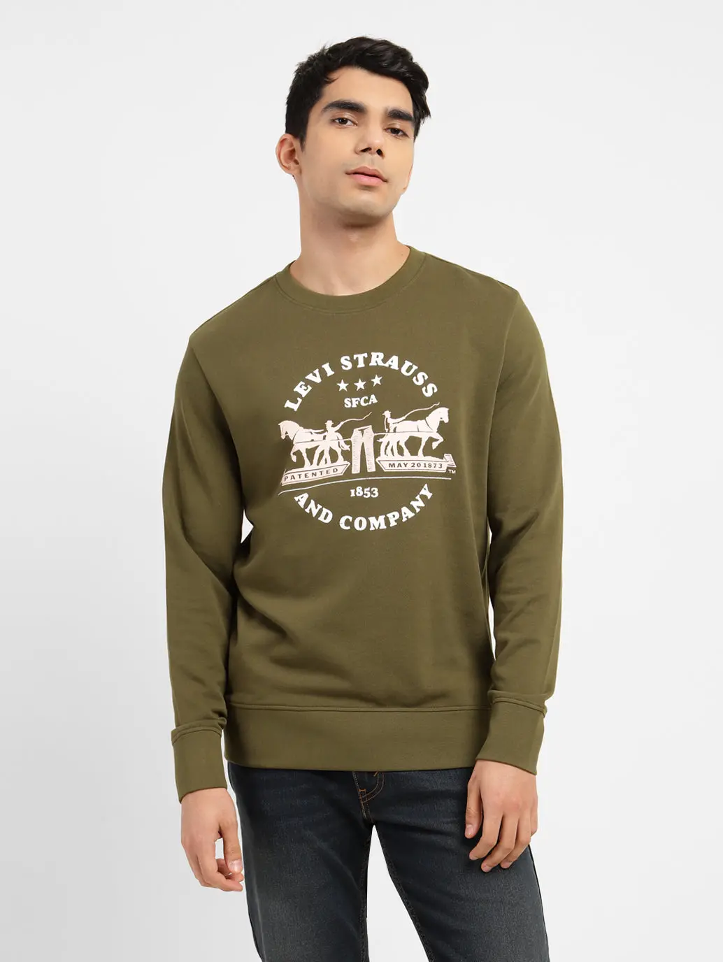 Men's Graphic Print Crew Neck Sweatshirt 1