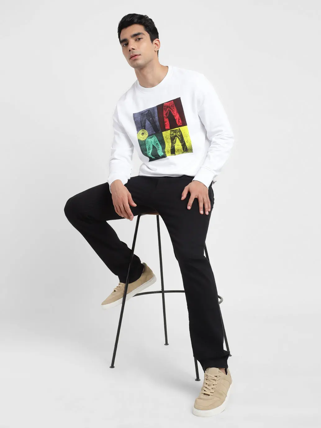 Men's Graphic Print Crew Neck Sweatshirt 2