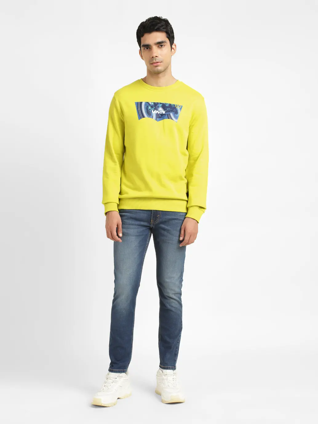 Men's Solid Green Crew Neck Sweatshirt 1