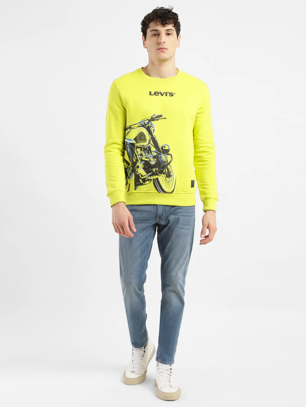 Men's Solid Green Crew Neck Sweatshirt 1