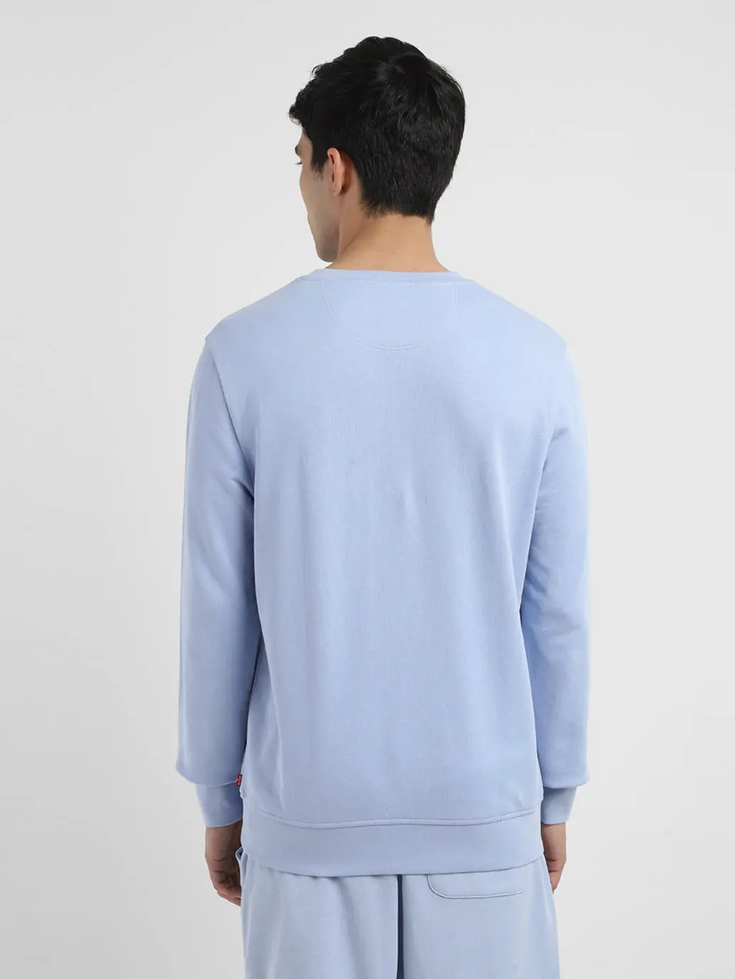 Men's Brand Logo Blue Crew Neck Sweatshirt 3