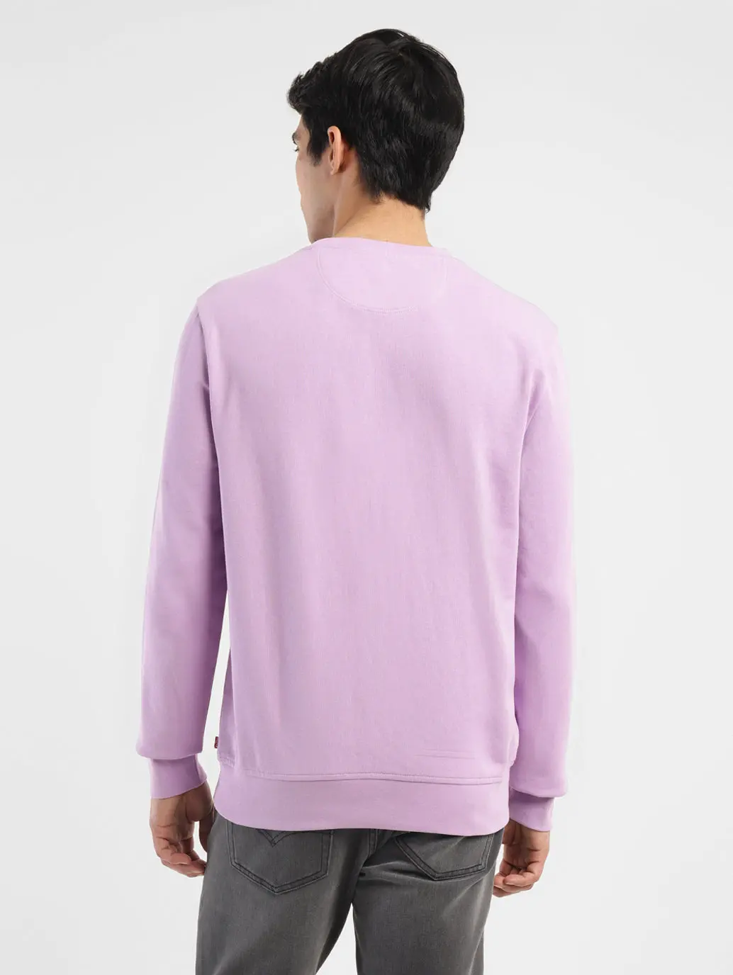 Men's Brand Logo Purple Crew Neck Sweatshirt 3